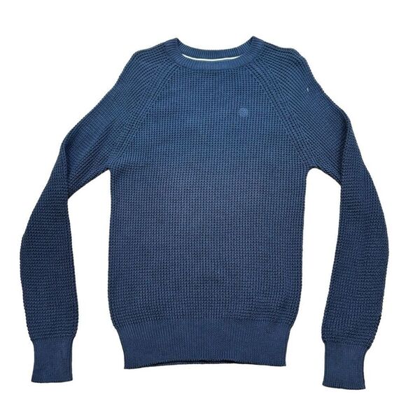 Men’s‎ Duck and Cover Brand Blue Waffle Knit Long Sleeve Sweater Size Small - Picture 3 of 8